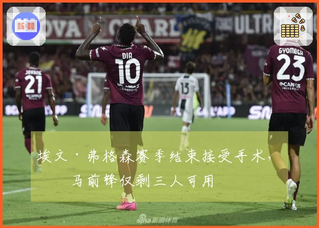 埃文·弗格森赛季结束接受手术，罗马前锋仅剩三人可用